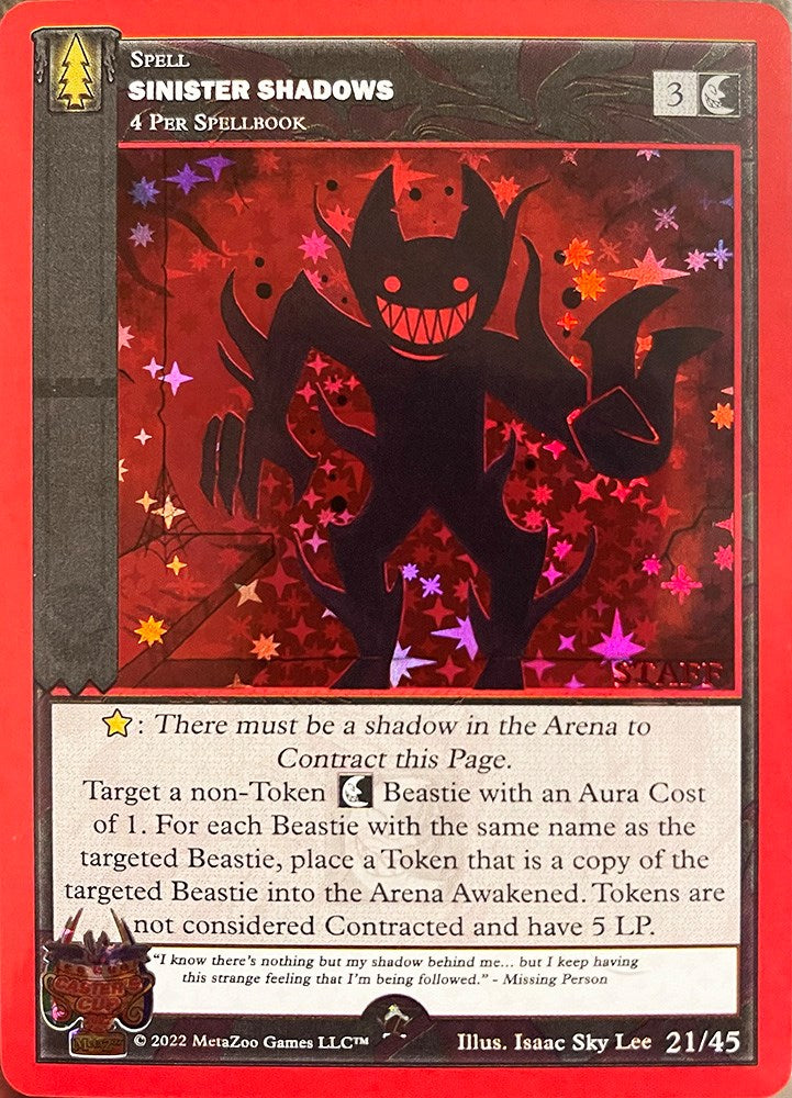 Sinister Shadows (Staff Stamped) [Caster's Cup Promo Cards]