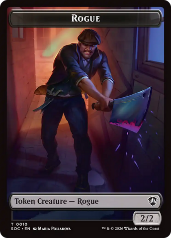 Spirit (0025) // Rogue Double-Sided Token [Secrets of Strixhaven Commander Tokens]