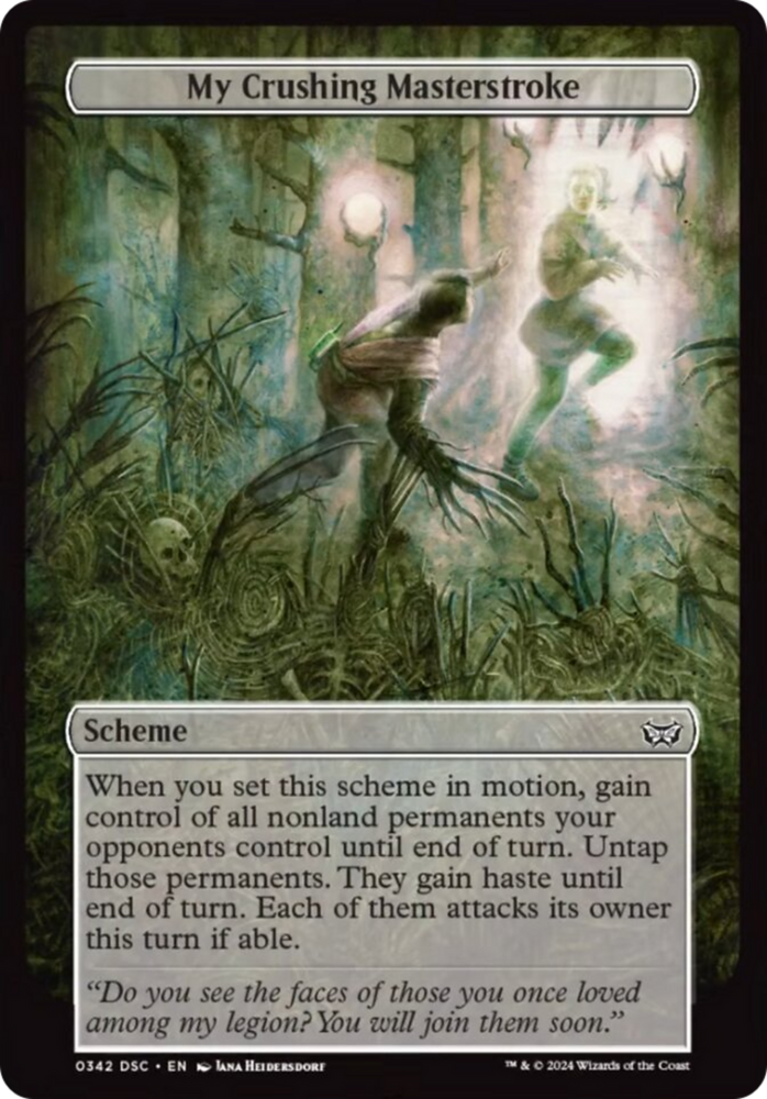 My Crushing Masterstroke (Full Art) [Duskmourn: House of Horror Commander]