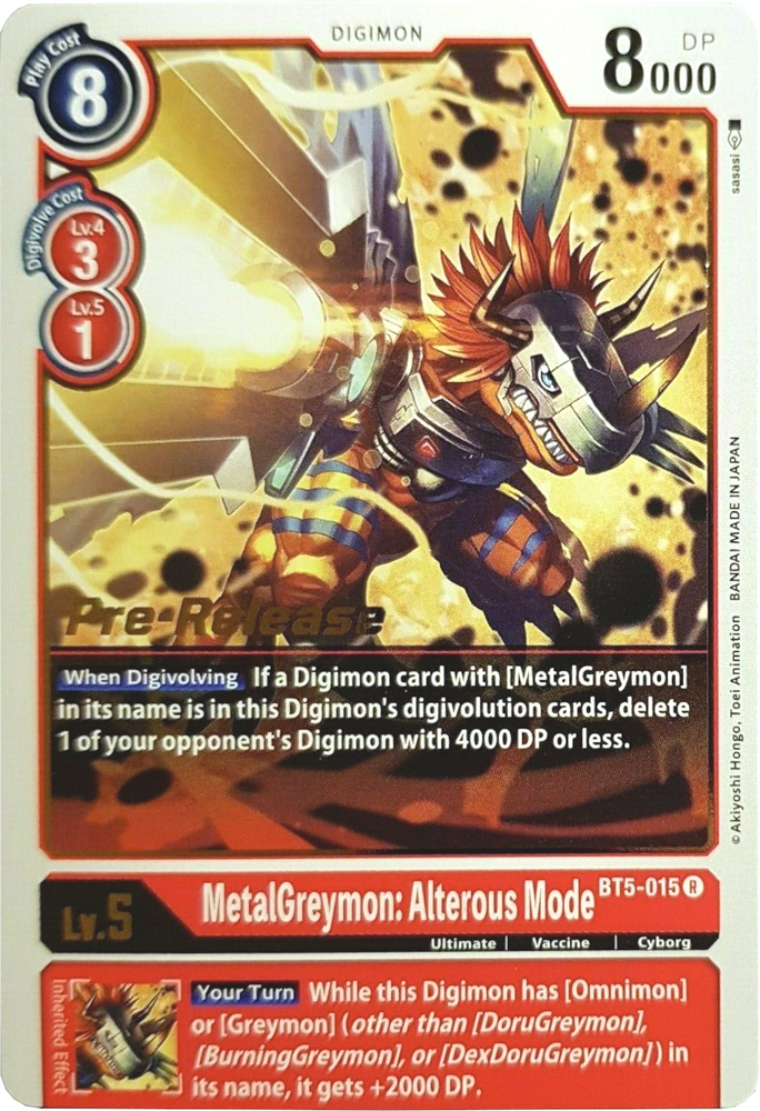 MetalGreymon: Alterous Mode [BT5-015] [Battle of Omni Pre-Release Promos]