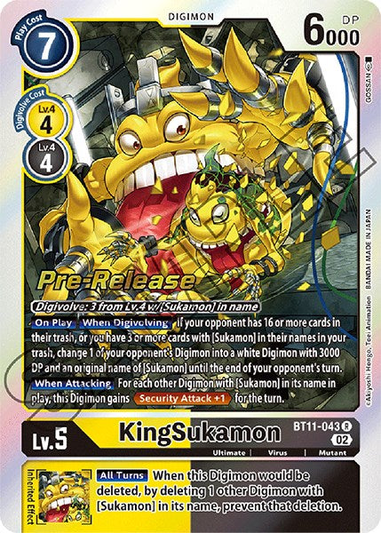 KingSukamon [BT11-043] [Dimensional Phase Pre-Release Promos]