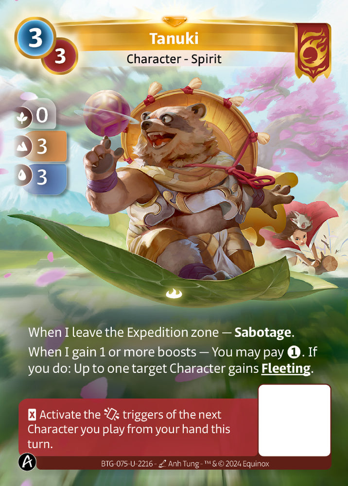 Tanuki (BTG-075-U-2216) (PHYSICAL) (KS ALT ART) (UNIQUE) (FOIL)