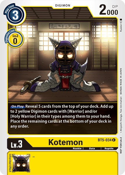 Kotemon [BT5-034] (Tamer Party Vol. 5) [Battle of Omni Promos]