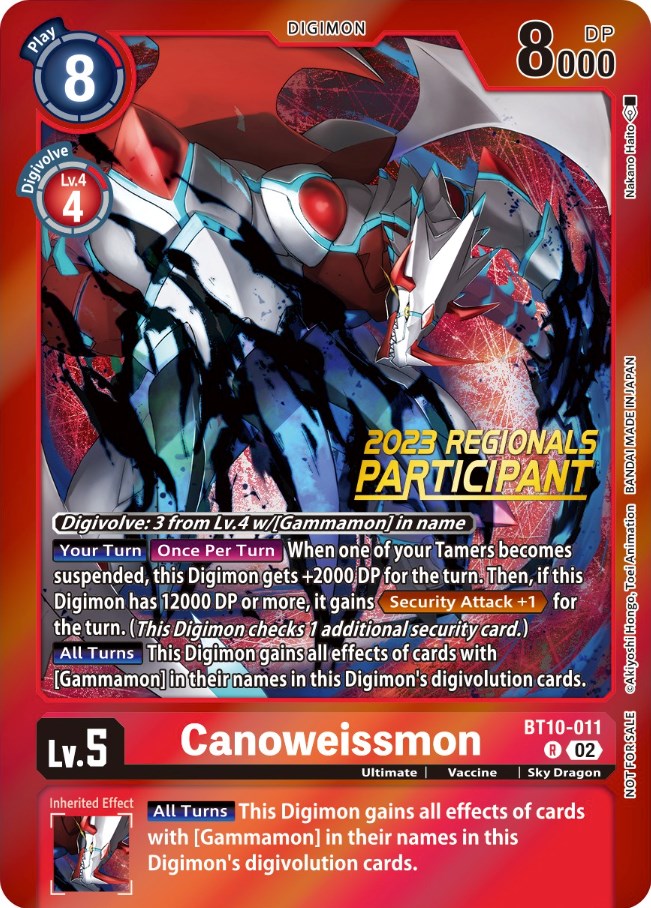 Canoweissmon [BT10-011] (2023 Regionals Participant) [Xros Encounter Promos]