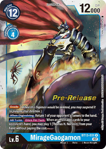 MirageGaogamon [BT13-031] [Versus Royal Knights Booster Pre-Release Cards]