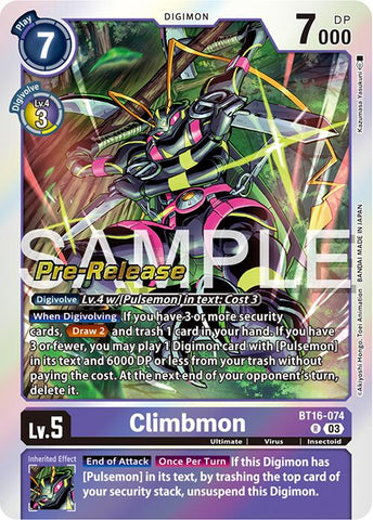 Climbmon [BT16-074] [Beginning Observer Pre-Release Promos]