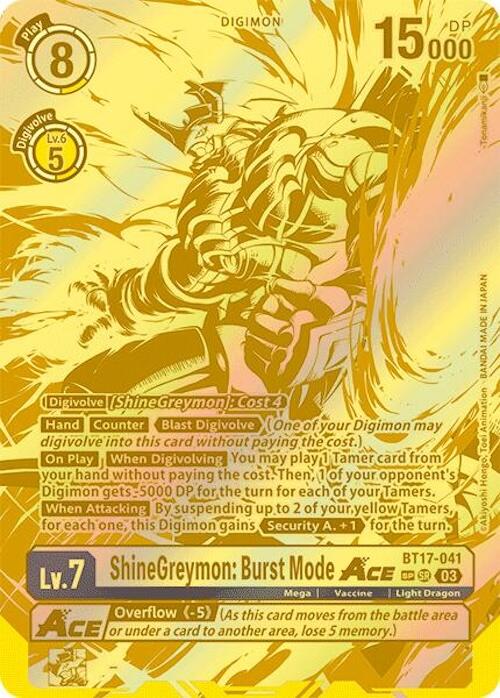 ShineGreymon: Burst Mode ACE [BT17-041] (Textured) [Secret Crisis]