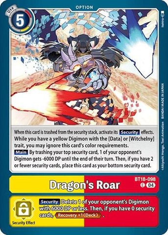 Dragon's Roar [BT18-098] [Release Special Booster 2.0]