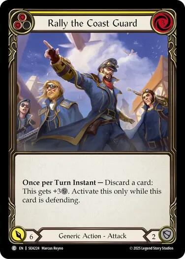 Rally the Coast Guard (Yellow) [SEA224] (High Seas)  Rainbow Foil