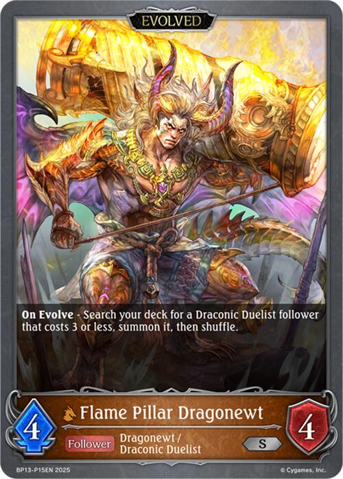 Flame Pillar Dragonewt (Evolved) - P15 (Foil) (BP13-P15EN) [Dominion of Darkness]