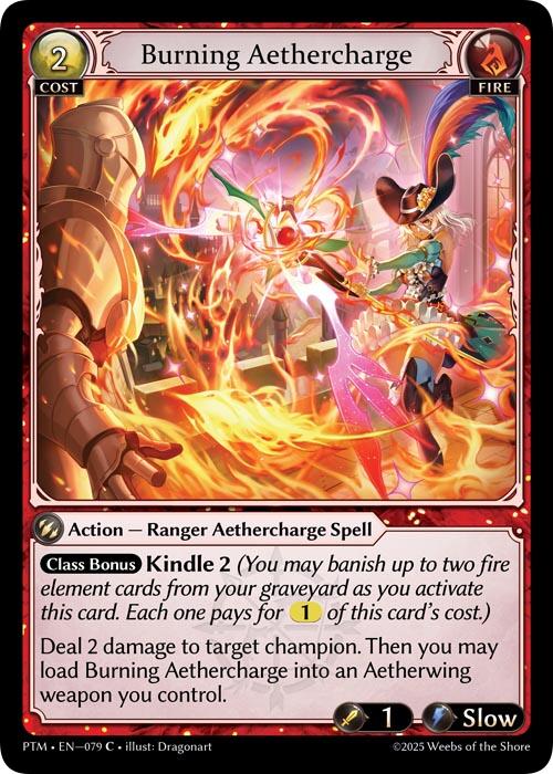Burning Aethercharge (Curio Foil) (079) [Phantom Monarchs]