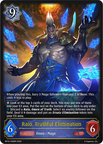 Raio, Truthful Elimination (BP15-038EN) [Trial of the Omens]