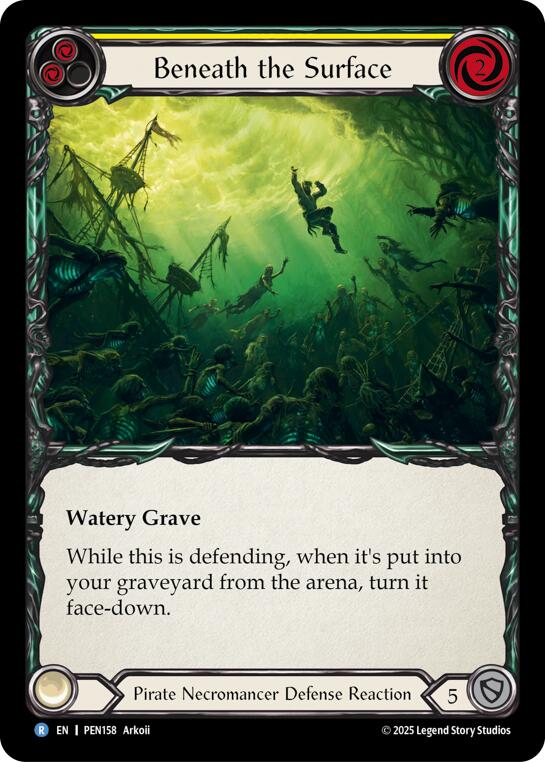 Beneath The Surface (Yellow) (Rainbow Foil) [PEN158] (Compendium of Rathe)  Rainbow Foil