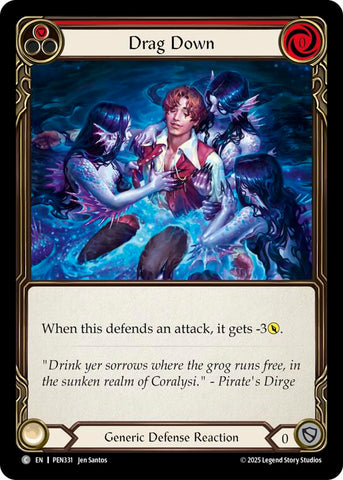 Drag Down (Red) (Rainbow Foil) [PEN331] (Compendium of Rathe)  Rainbow Foil