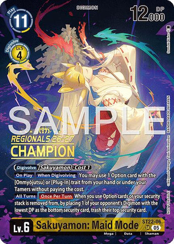 Sakuyamon: Maid Mode [ST22-06] (Regionals 26-27 Season 1 Champion) [Starter Deck: Amethyst Mandala Advanced Deck Set]