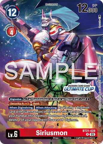 Siriusmon [BT21-028] (Ultimate Cup 26-27 Season 1 Winner) [World Convergence]