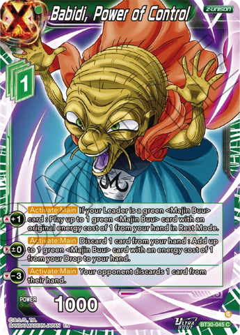 Babidi, Power of Control (BT30-045) [Three Glorious Fighters]