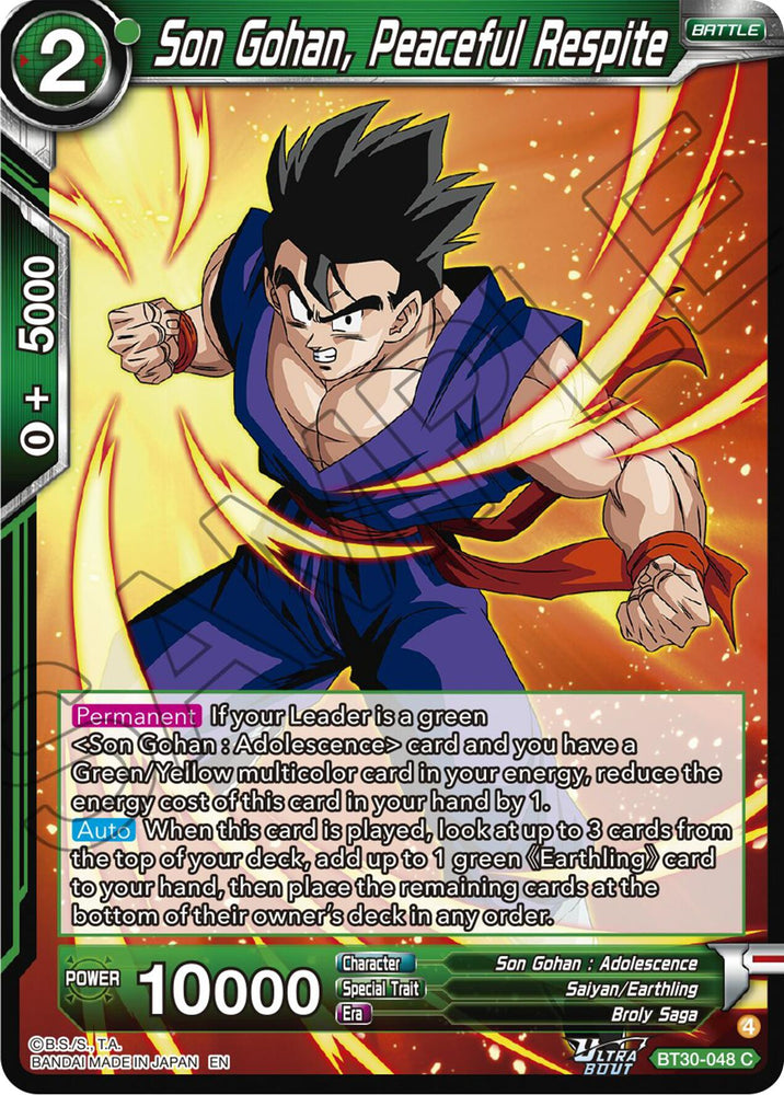 Son Gohan, Peaceful Respite (BT30-048) [Three Glorious Fighters]