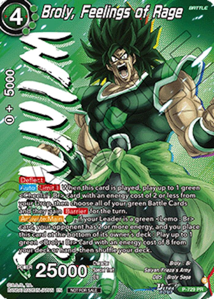 Broly, Feelings of Rage (Ultra-Bout Series Tournament Pack Vol.2) (Winner) (P-729) [Tournament Promotion Cards]