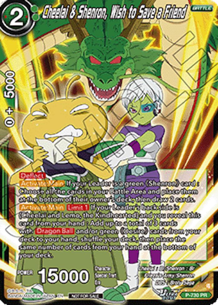 Cheelai & Shenron, Wish to Save a Friend (Ultra-Bout Series Tournament Pack Vol.2) (P-730) [Tournament Promotion Cards]