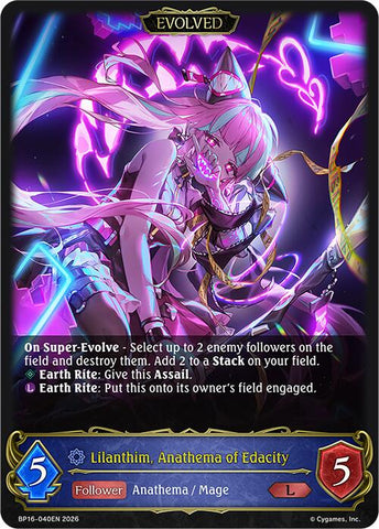 Lilanthim, Anathema of Edacity (Evolved) (BP16-040EN) [New World Genesis]