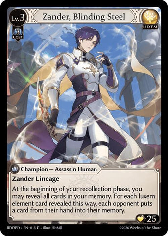 Zander, Blinding Steel (Extended Art) (015) [Radiant Origins: Pantheon]