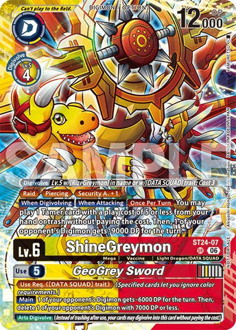 ShineGreymon // GeoGrey Sword [ST24-07] (Dual Revolution Release Event Participant) [Dual Revolution Release Event]