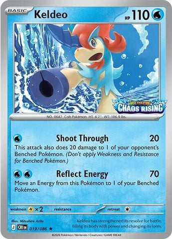 Keldeo (019/086) (Chaos Rising Stamped) [Miscellaneous Cards]