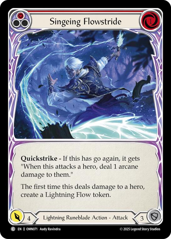 Singeing Flowstride (Red) [OMN071] (Omens of the Third Age)  Rainbow Foil