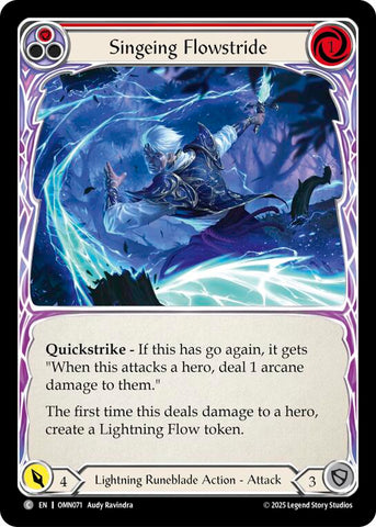 Singeing Flowstride (Red) [OMN071] (Omens of the Third Age)  Rainbow Foil