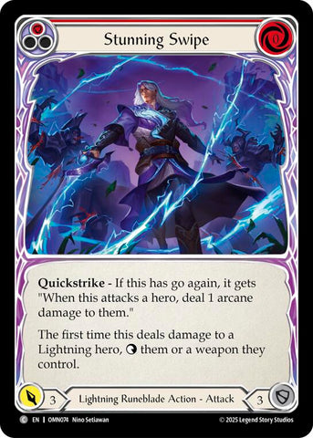 Stunning Swipe (Red) [OMN074] (Omens of the Third Age)  Rainbow Foil