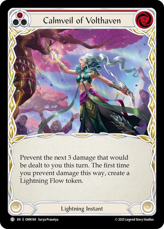 Calmveil Of Volthaven (Red) [OMN184] (Omens of the Third Age)  Rainbow Foil