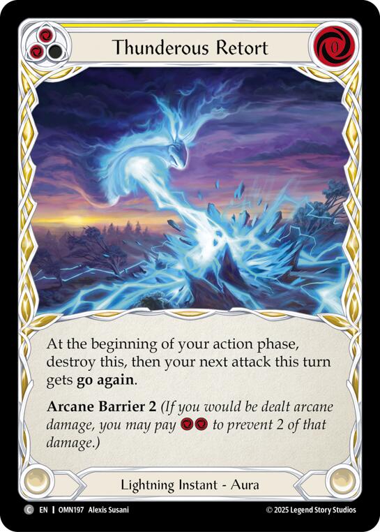 Thunderous Retort (Yellow) [OMN197] (Omens of the Third Age)  Rainbow Foil