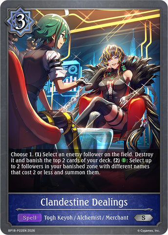 Clandestine Dealings (P22EN) (Foil) (BP18-P22EN) [Neometropolis]