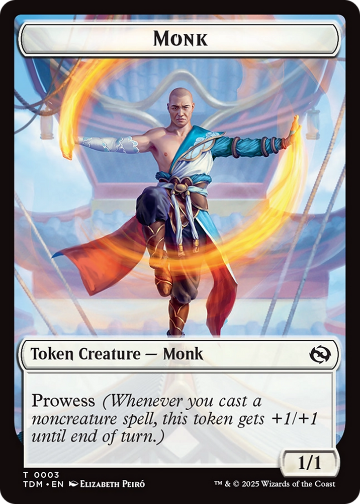 Monk // Treasure Double-Sided Token [Tarkir: Dragonstorm Commander Tokens]