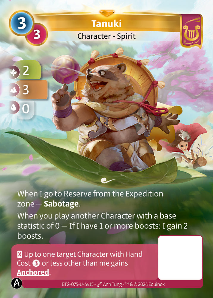 Tanuki (BTG-075-U-4415) (PHYSICAL) (KS ALT ART) (UNIQUE) (FOIL)