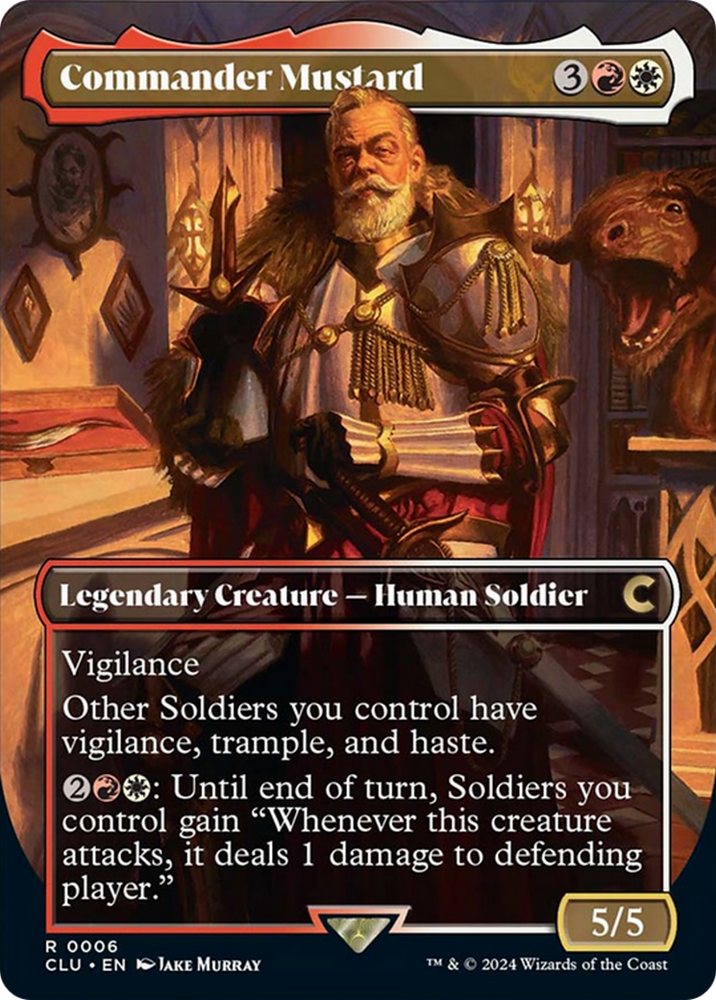 Commander Mustard (Borderless) [Ravnica: Clue Edition]