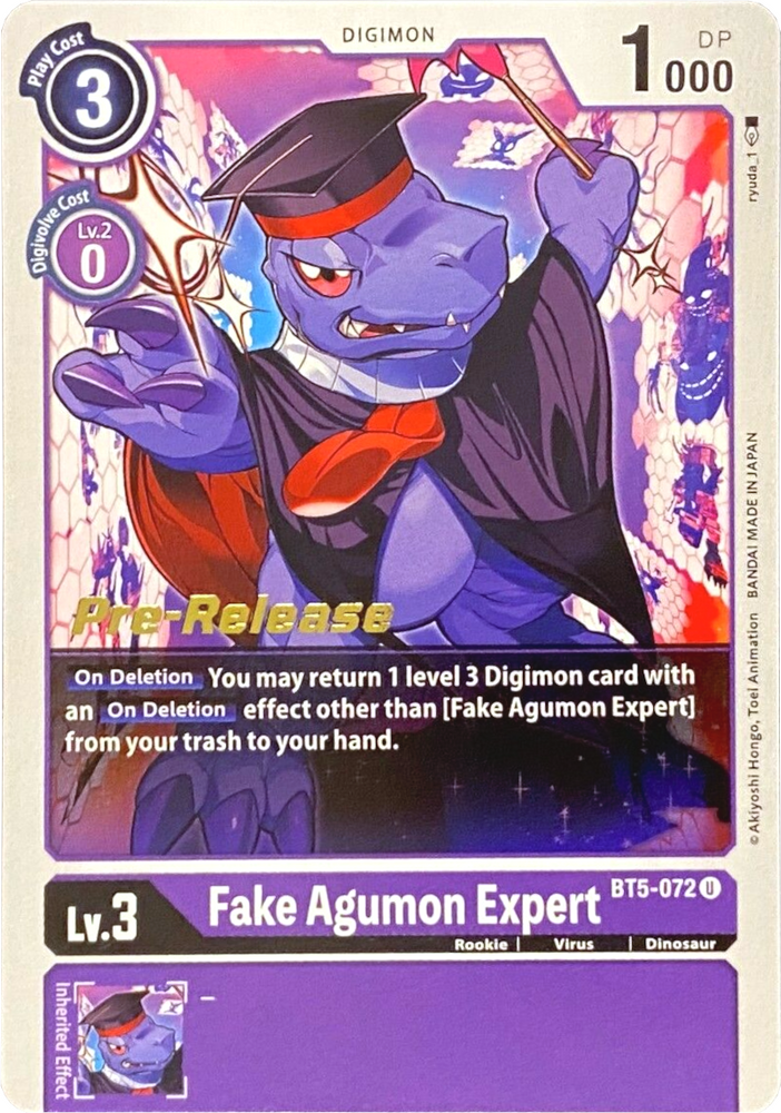 Fake Agumon Expert [BT5-072] [Battle of Omni Pre-Release Promos]