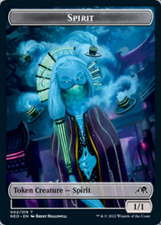 Spirit (002) // Construct (006) Double-Sided Token [Kamigawa: Neon Dynasty Tokens]