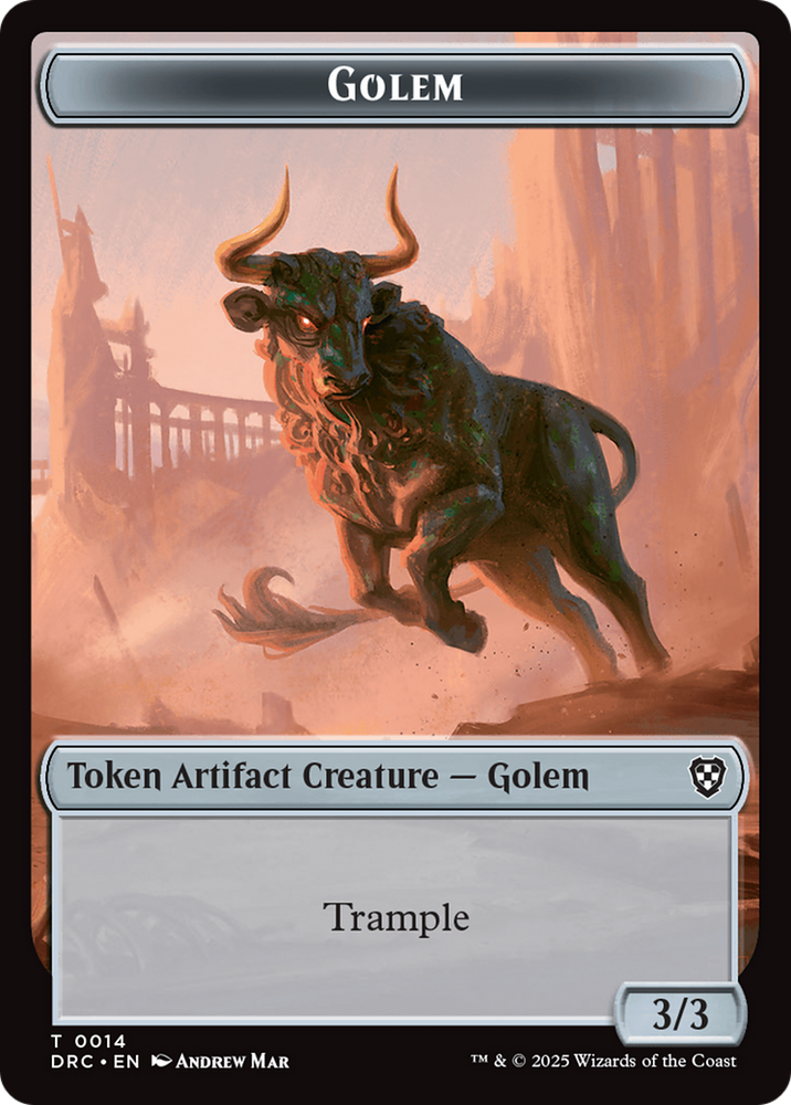 Golem (0014) // Golem (0015) Double-Sided Token [Aetherdrift Commander Tokens]