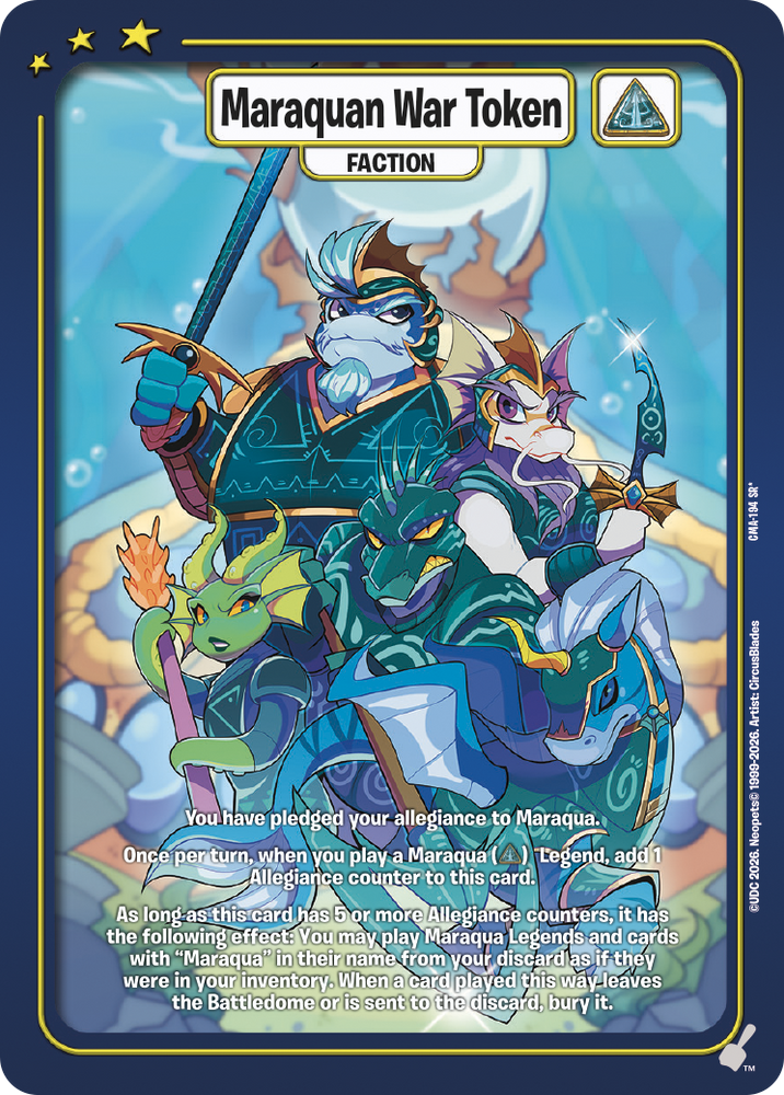 Maraquan War Token (Alternate Art) [Curse of Maraqua]