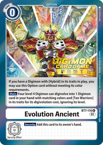 Evolution Ancient [BT7-110] (Digimon Card Game Fest 2022) [Next Adventure Promos]