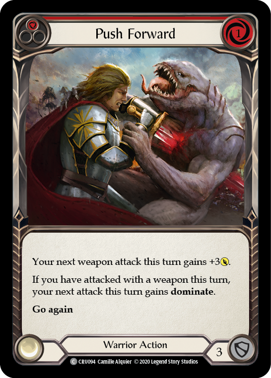 Push Forward (Red) [CRU094] (Crucible of War)  1st Edition Rainbow Foil