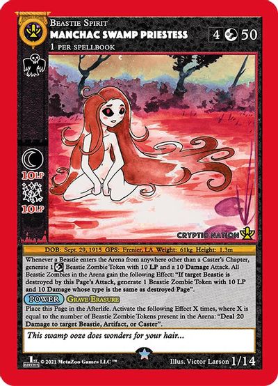 Manchac Swamp Priestess [Cryptid Nation: First Edition Manchac Swamp Priestess Deck]