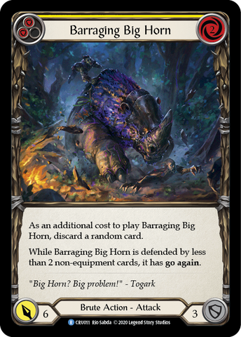 Barraging Big Horn (Yellow) [CRU011] (Crucible of War)  1st Edition Rainbow Foil