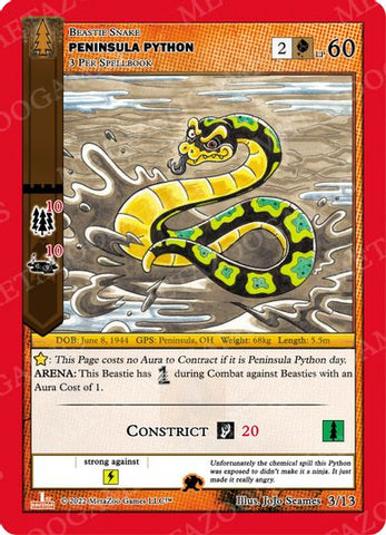 Peninsula Python [Cryptid Nation: Wilderness First Edition Release Event Deck]