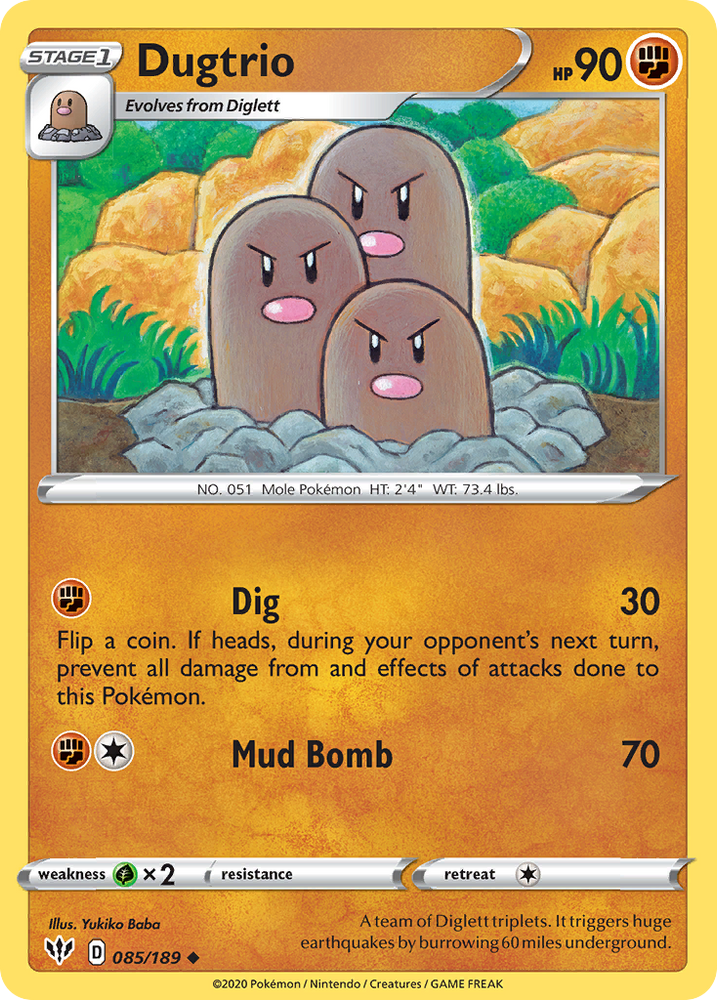 Dugtrio (085/189) [Sword & Shield: Darkness Ablaze]