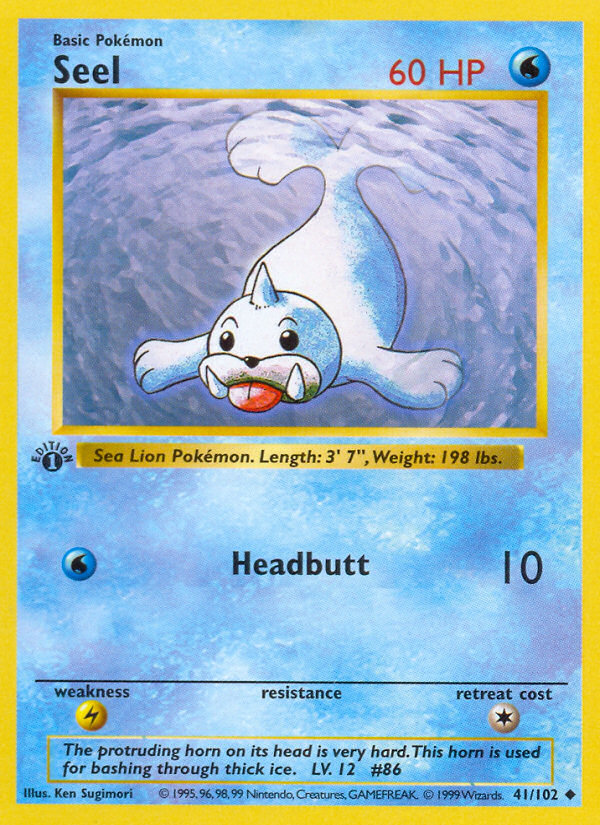 Seel (41/102) (Shadowless) [Base Set 1st Edition]